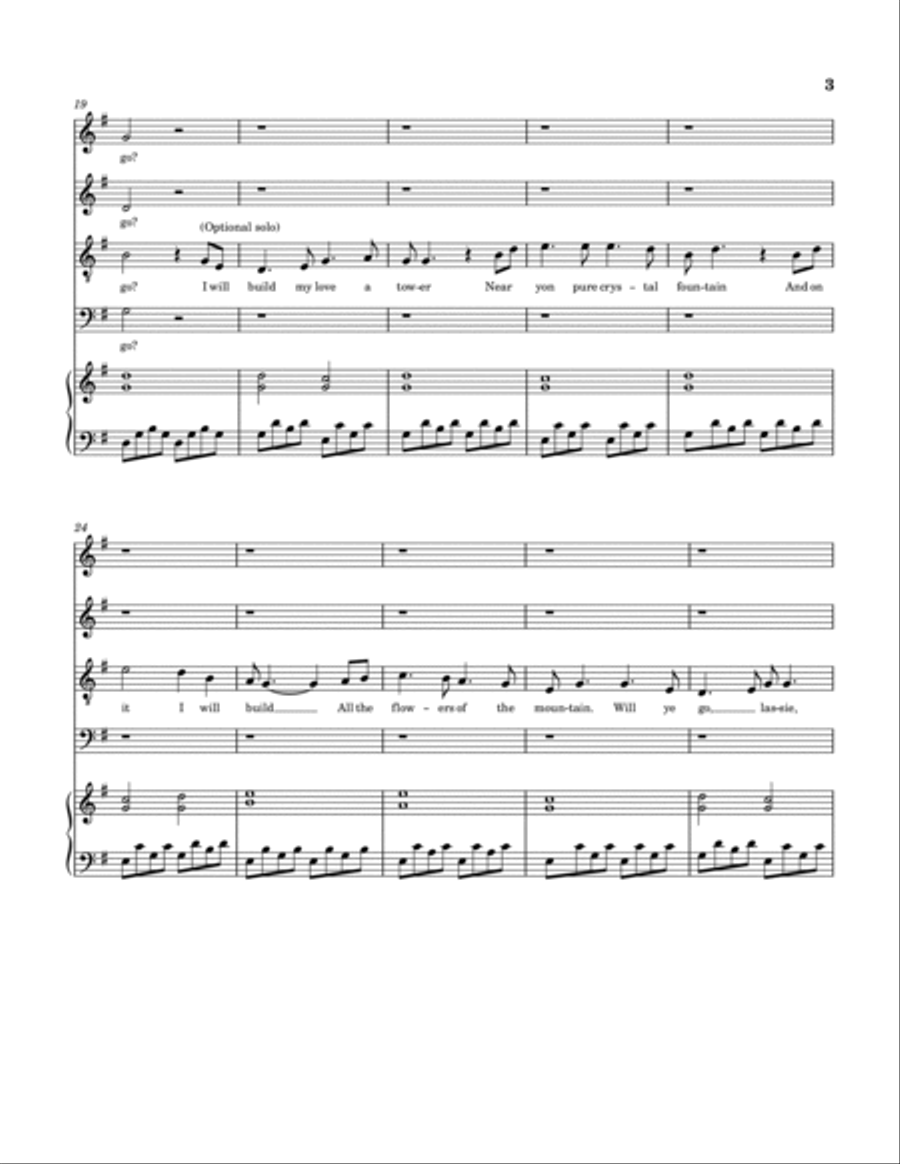 Will ye go, Lassie? Will ye go, Lassie? 4-Part scores gallery preview page 3