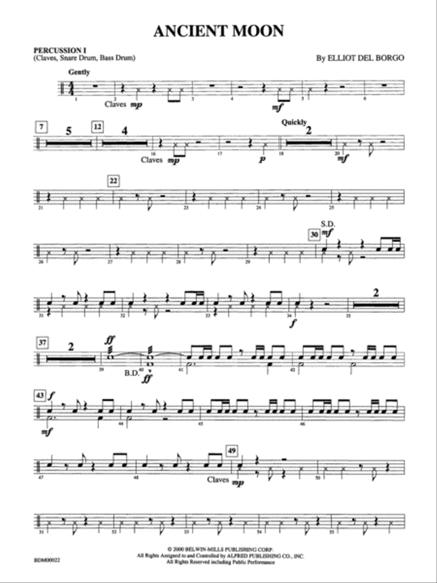 Ancient Moon: 1st Percussion Concert Band scores gallery preview page 1