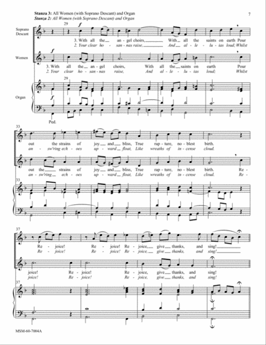 Rejoice, O Pilgrim Throng! (Full Score and Instrumental Parts) Choir scores gallery preview page 5