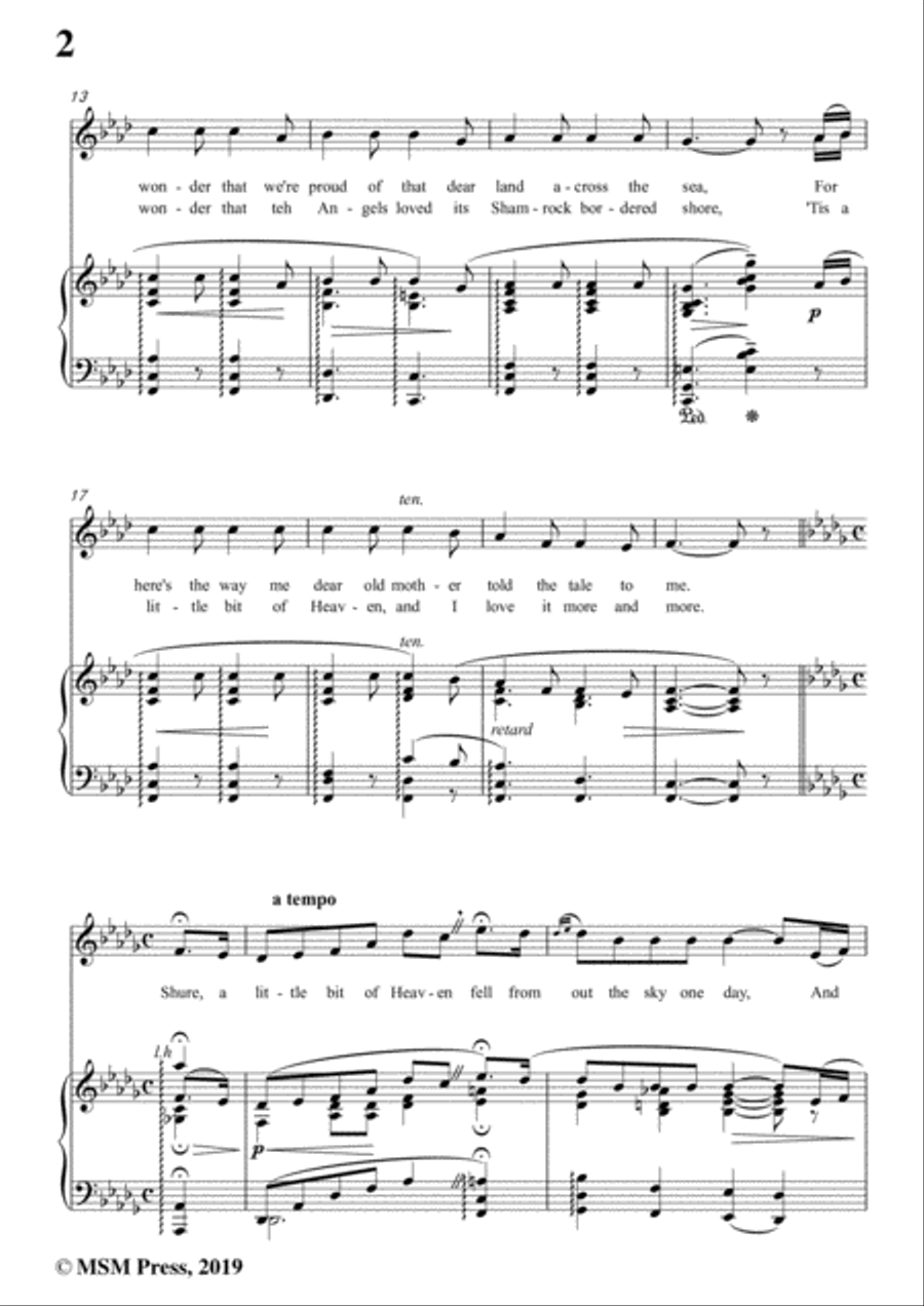 Ernest R. Ball-Little Bit of Heaven,in f minor,for Voice and Piano Voice Solo scores gallery preview page 4