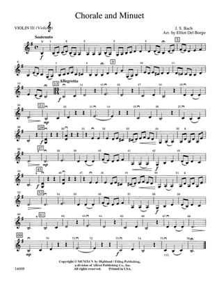 Chorale and Minuet: 3rd Violin (Viola [TC])