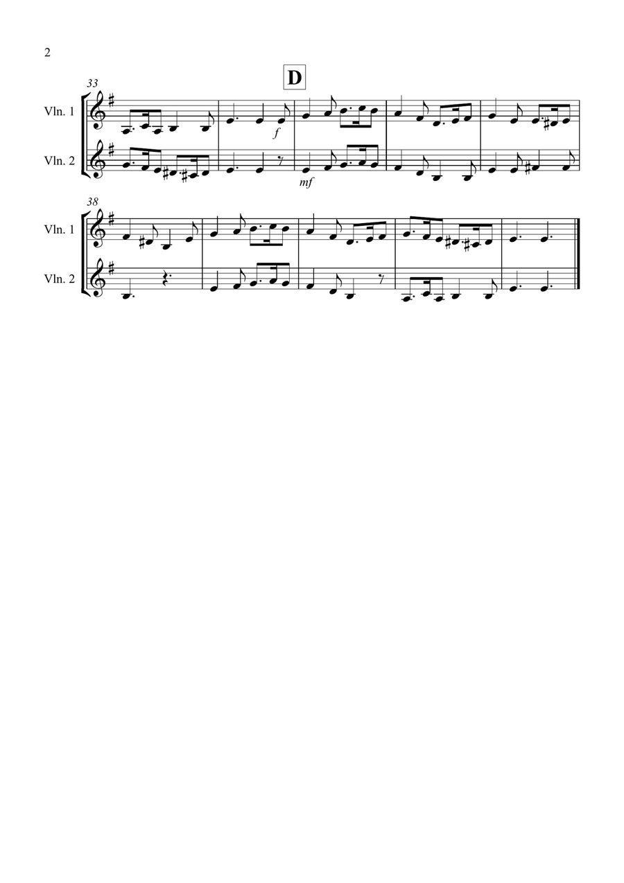 Greensleeves for Violin Duet String Duet scores gallery preview page 2