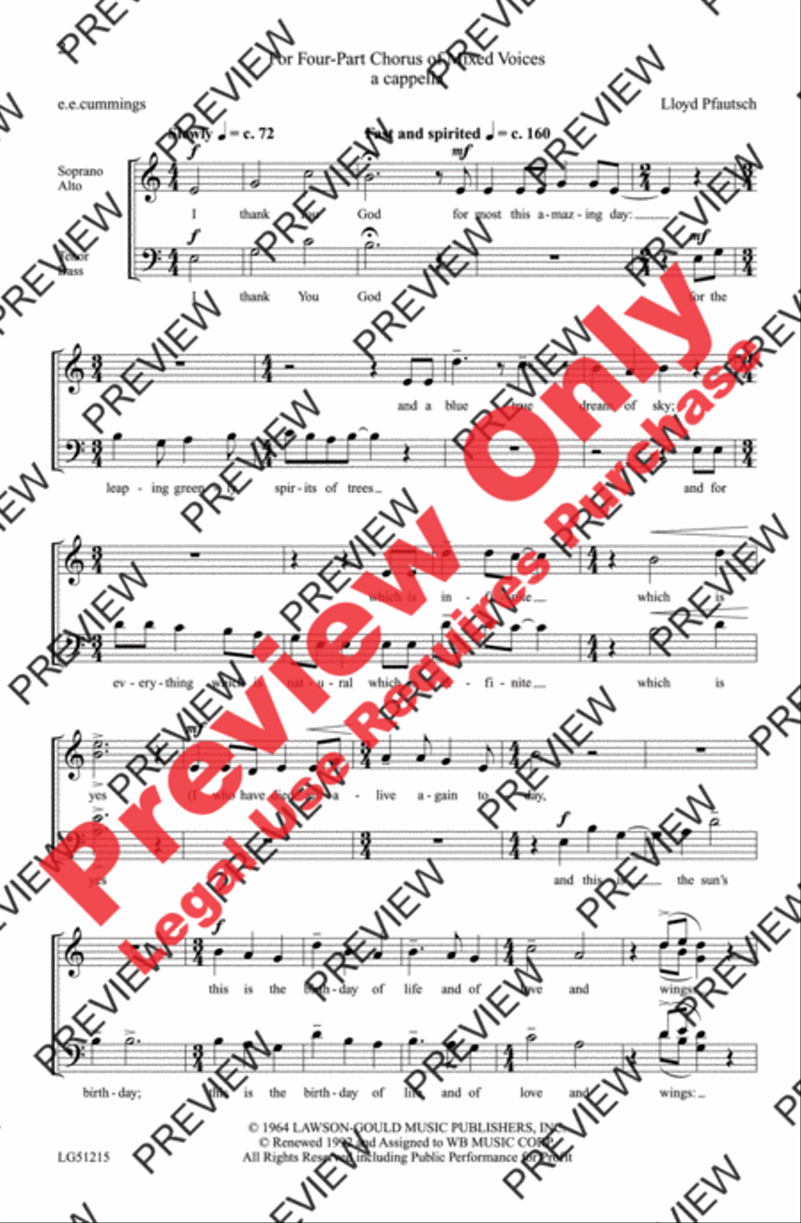 I Thank You God 4-Part scores gallery preview page 2