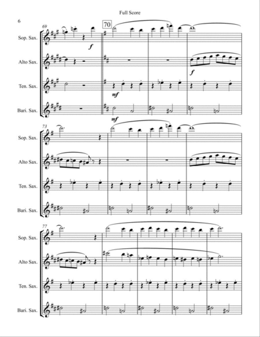 Luck Be A Lady Saxophone Quartet scores gallery preview page 6