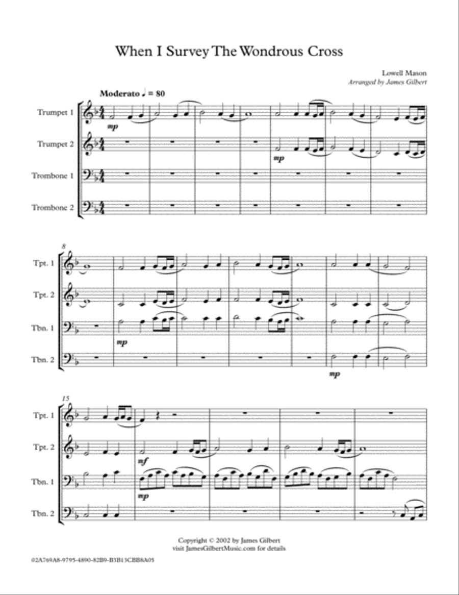 When I Survey The Wondrous Cross Brass Ensemble scores gallery preview page 4