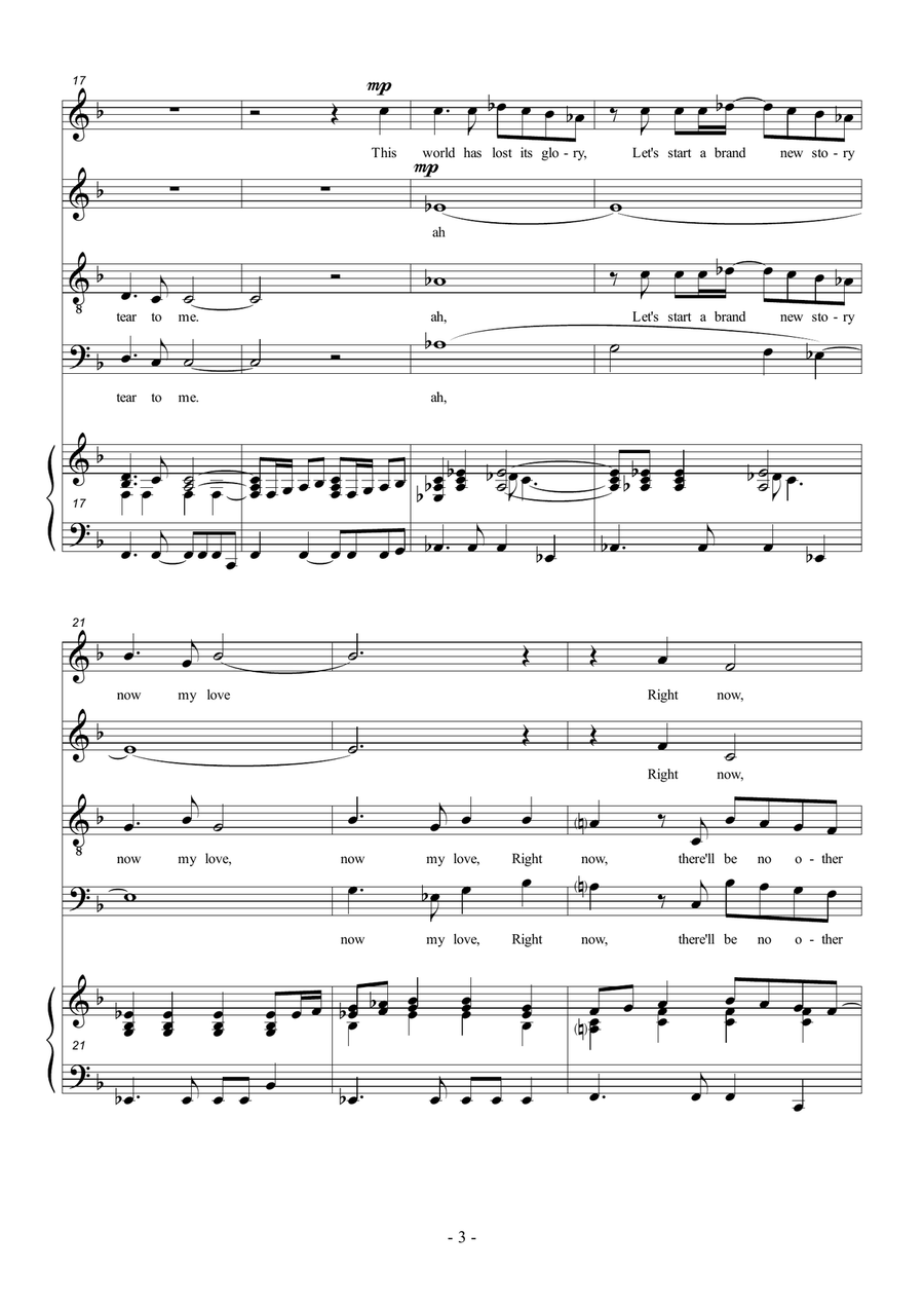 Words (arr. Paul Ayres) 4-Part scores gallery preview page 3