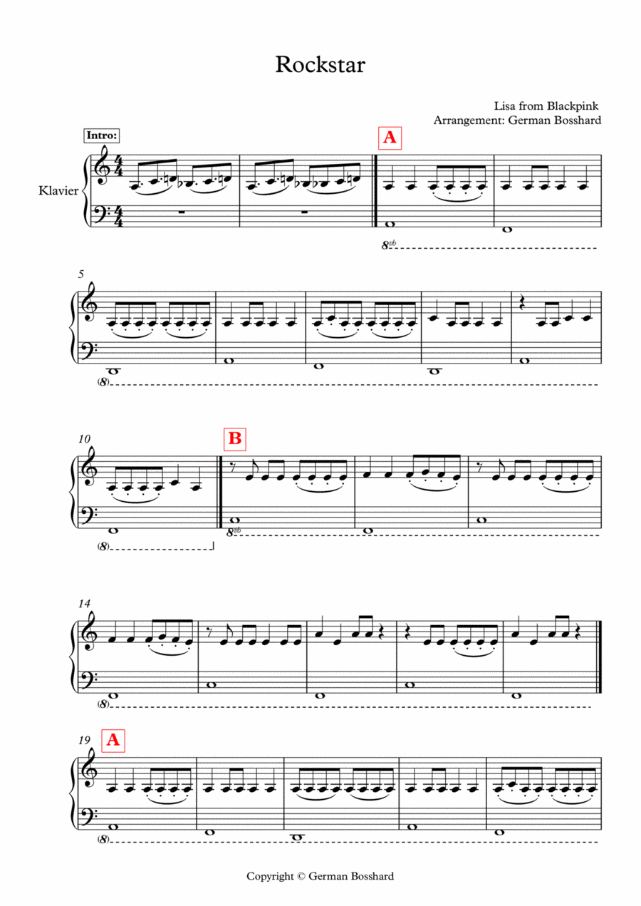 Rockstar Easy Piano scores gallery preview page 1