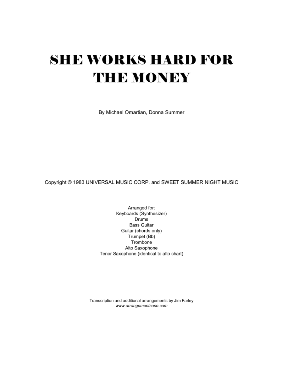 She Works Hard For The Money Small Ensemble scores gallery preview page 1