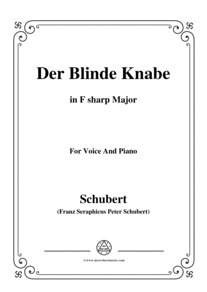 Schubert-Der Blinde Knabe,Op.101,in F sharp Major,for Voice&Piano image number null
