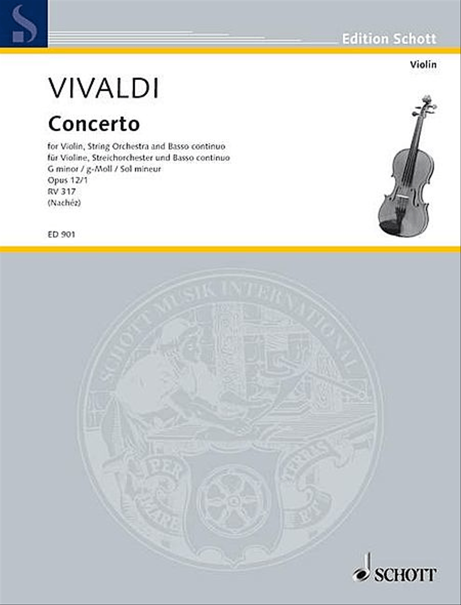 Concerto in G Minor, Op. 12, No. 1 (RV 317/PV 343) Violin Solo scores gallery preview page 1