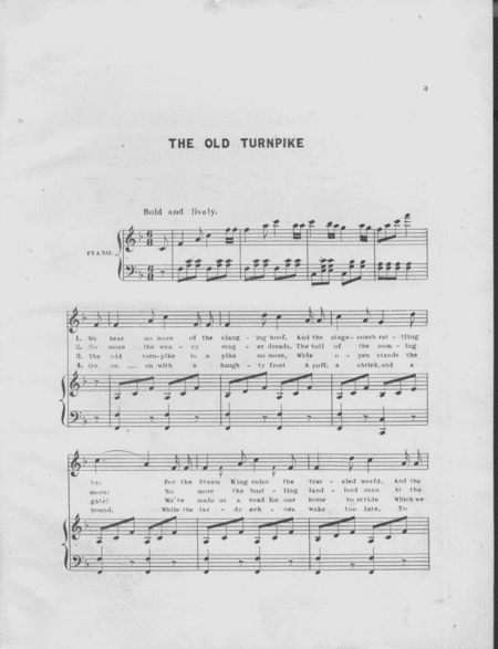 The Old Turnpike. Song & Chorus
