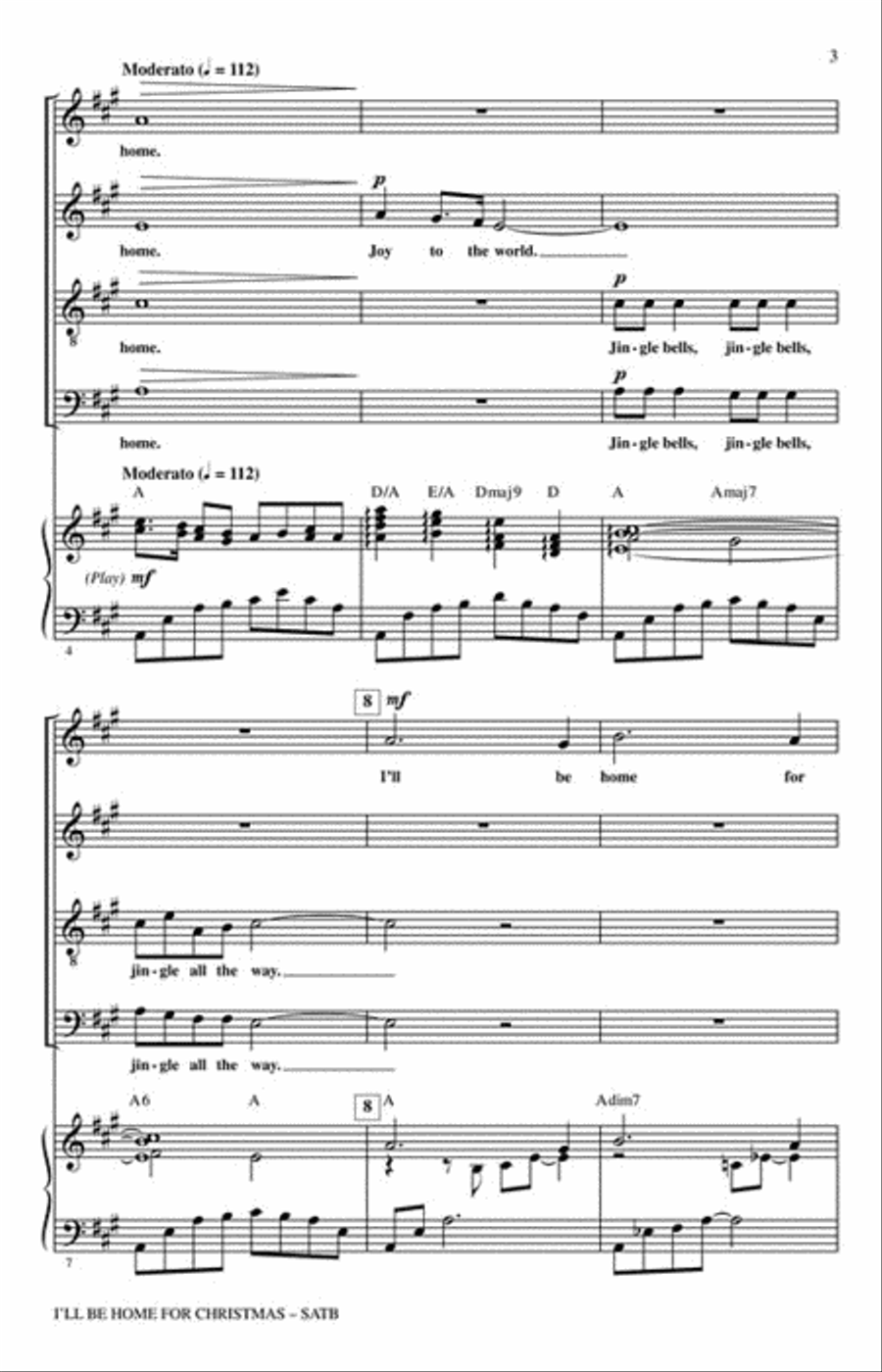 I'll Be Home for Christmas 4-Part scores gallery preview page 3