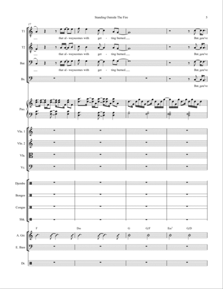 Standing Outside The Fire Large Ensemble scores gallery preview page 5