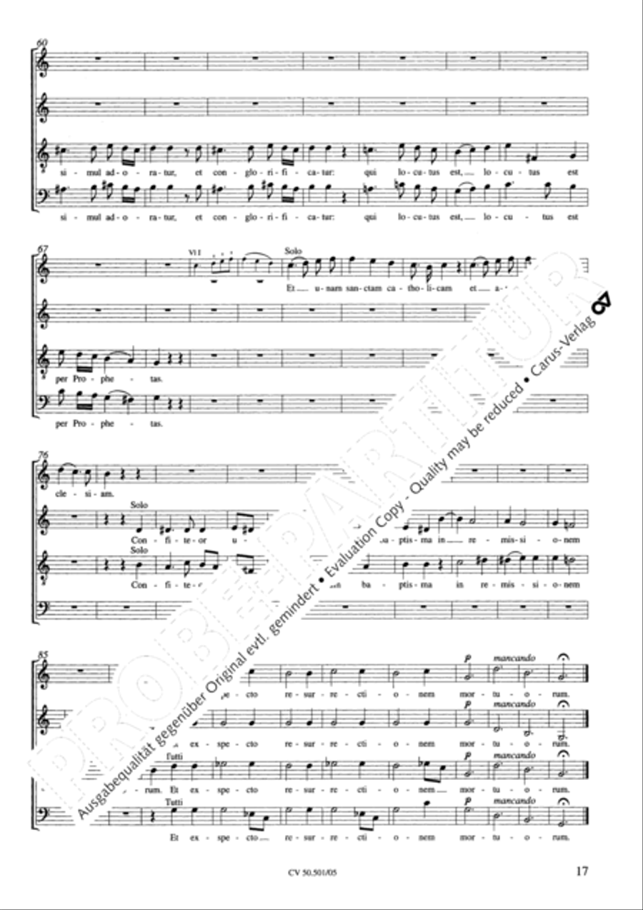 Mass in C Major 4-Part scores gallery preview page 18
