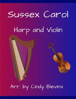 Sussex Carol, for Harp and Violin