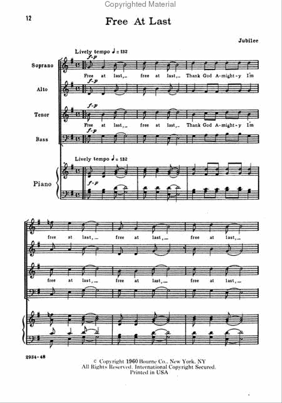 Spirituals And Folk Songs 4-Part scores gallery preview page 4