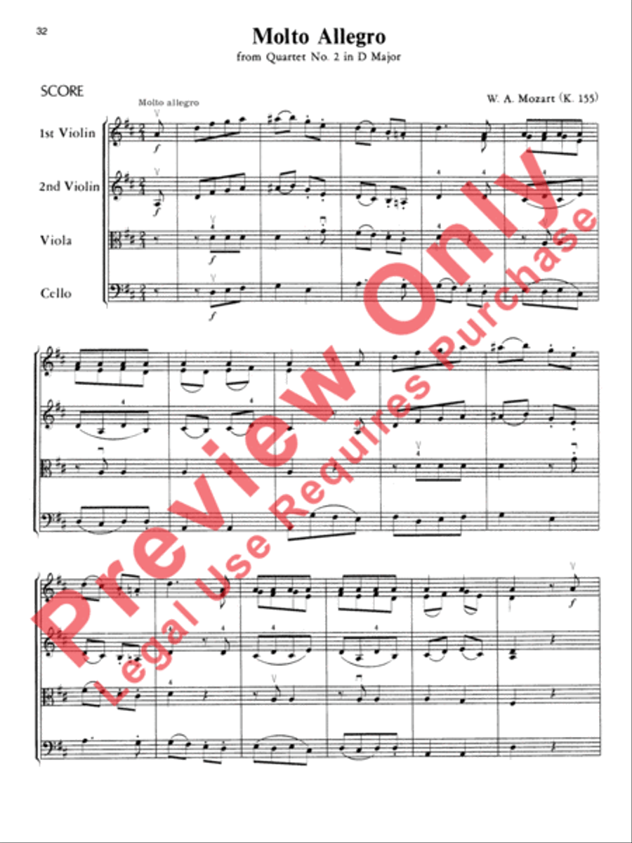 Mozart String Quartets String Quartet scores gallery preview page 33