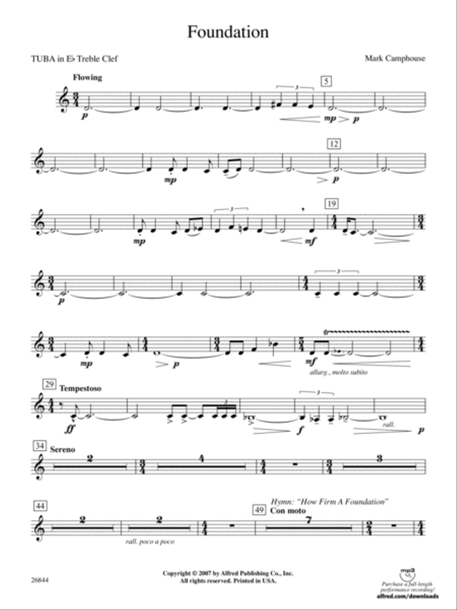 Foundation: (World Part) E-flat Tuba T.C. Concert Band scores gallery preview page 1