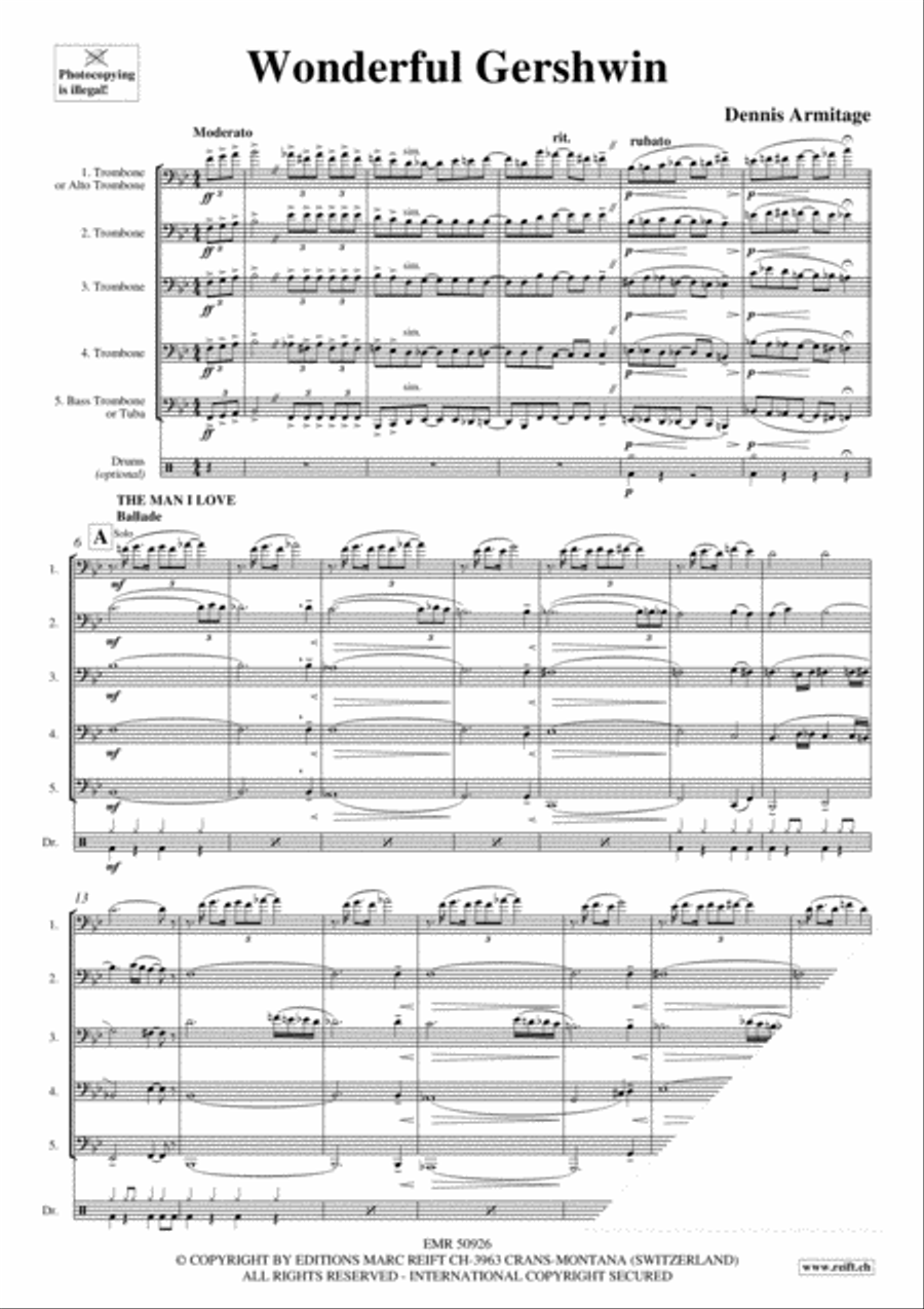 Wonderful Gershwin Trombone scores gallery preview page 3