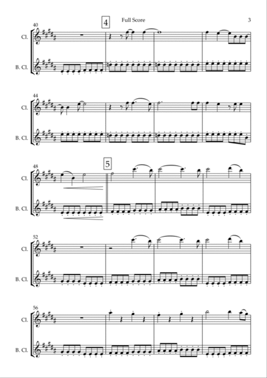 City Of Blinding Lights Clarinet Duet scores gallery preview page 3