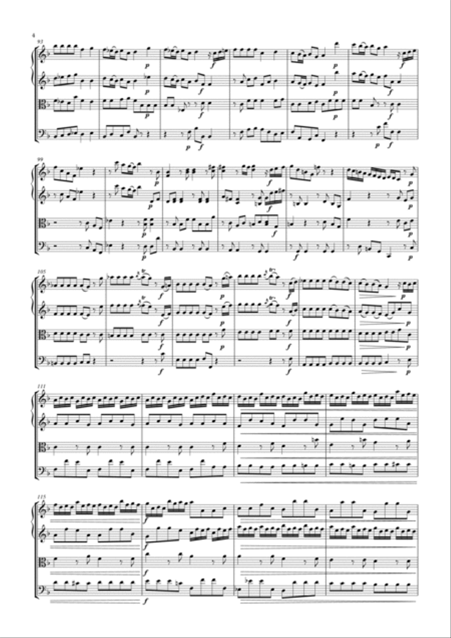 Concerto grosso in F major op. 6 no. 9 String Quartet scores gallery preview page 4