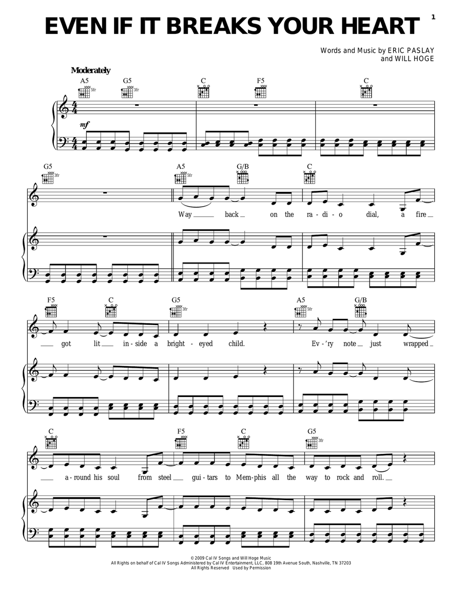 Even If It Breaks Your Heart Acoustic Guitar scores gallery preview page 1
