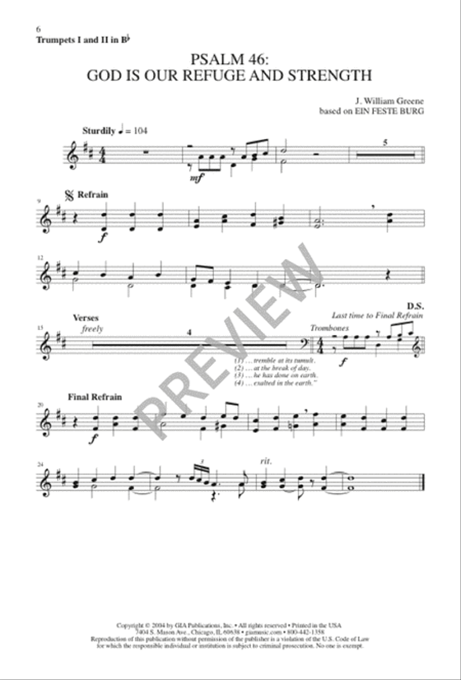 Psalm 46: God Is Our Refuge and Strength 4-Part scores gallery preview page 6