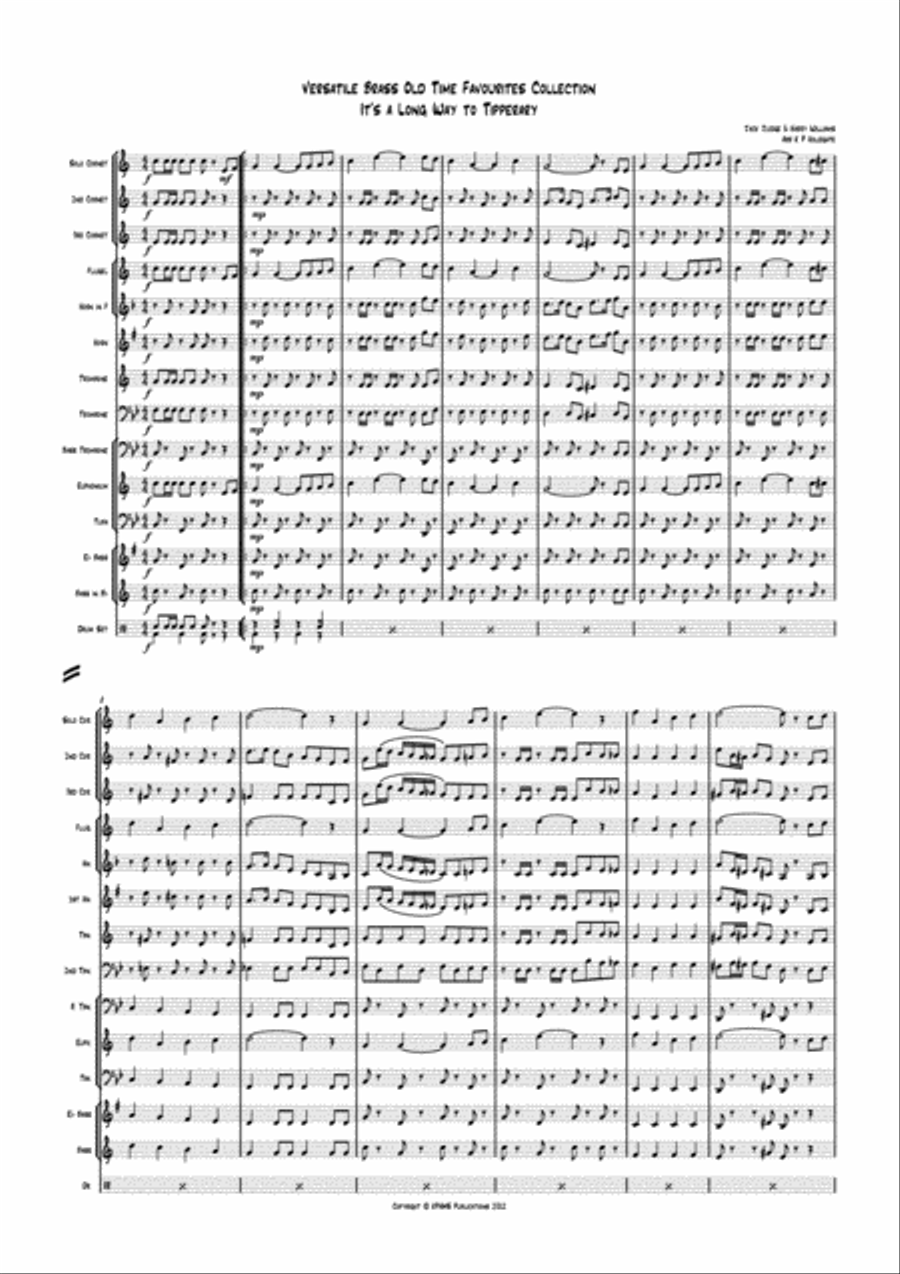 It's a Long Way to Tipperary - (10 piece Version) Brass Ensemble scores gallery preview page 1