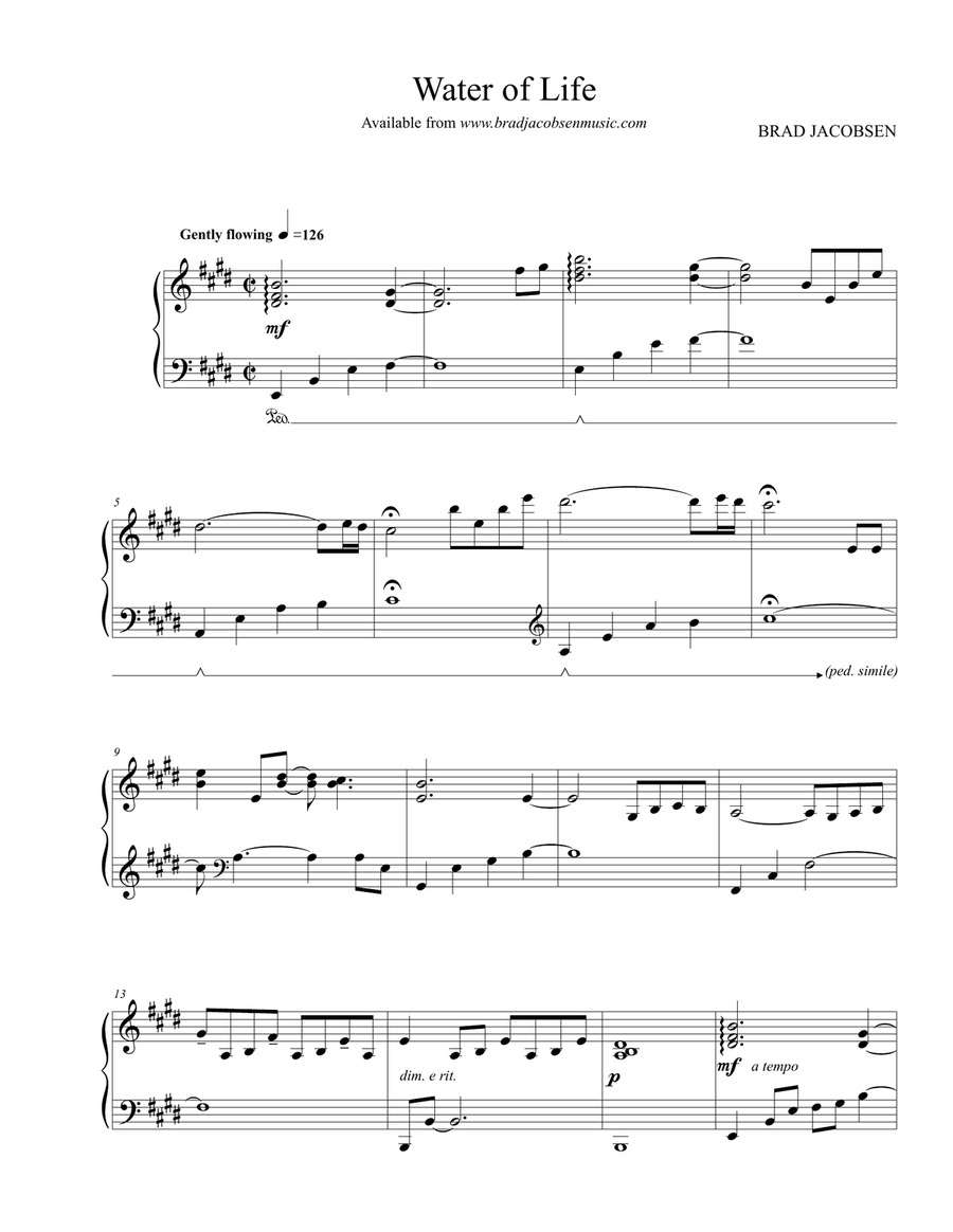 Water of Life Water of Life Piano Solo scores gallery preview page 1