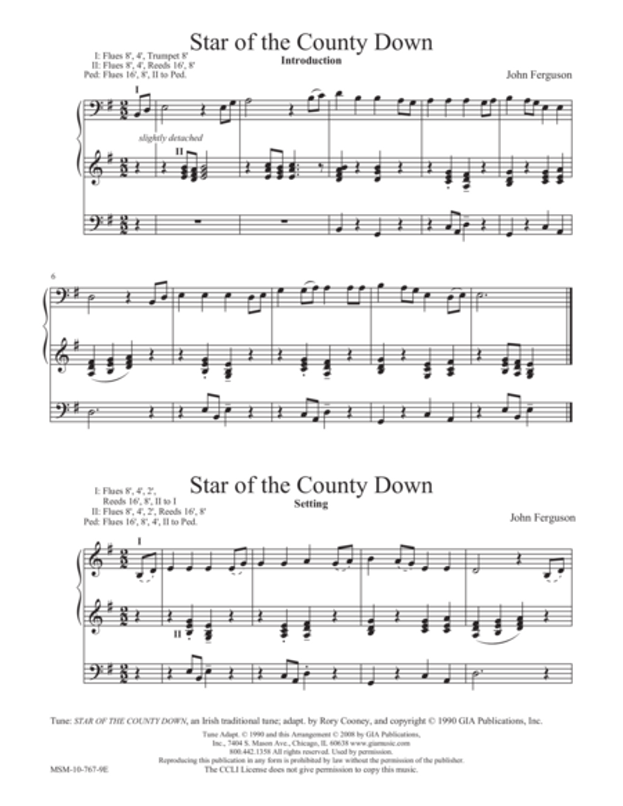 Star of the County Down Organ scores gallery preview page 1