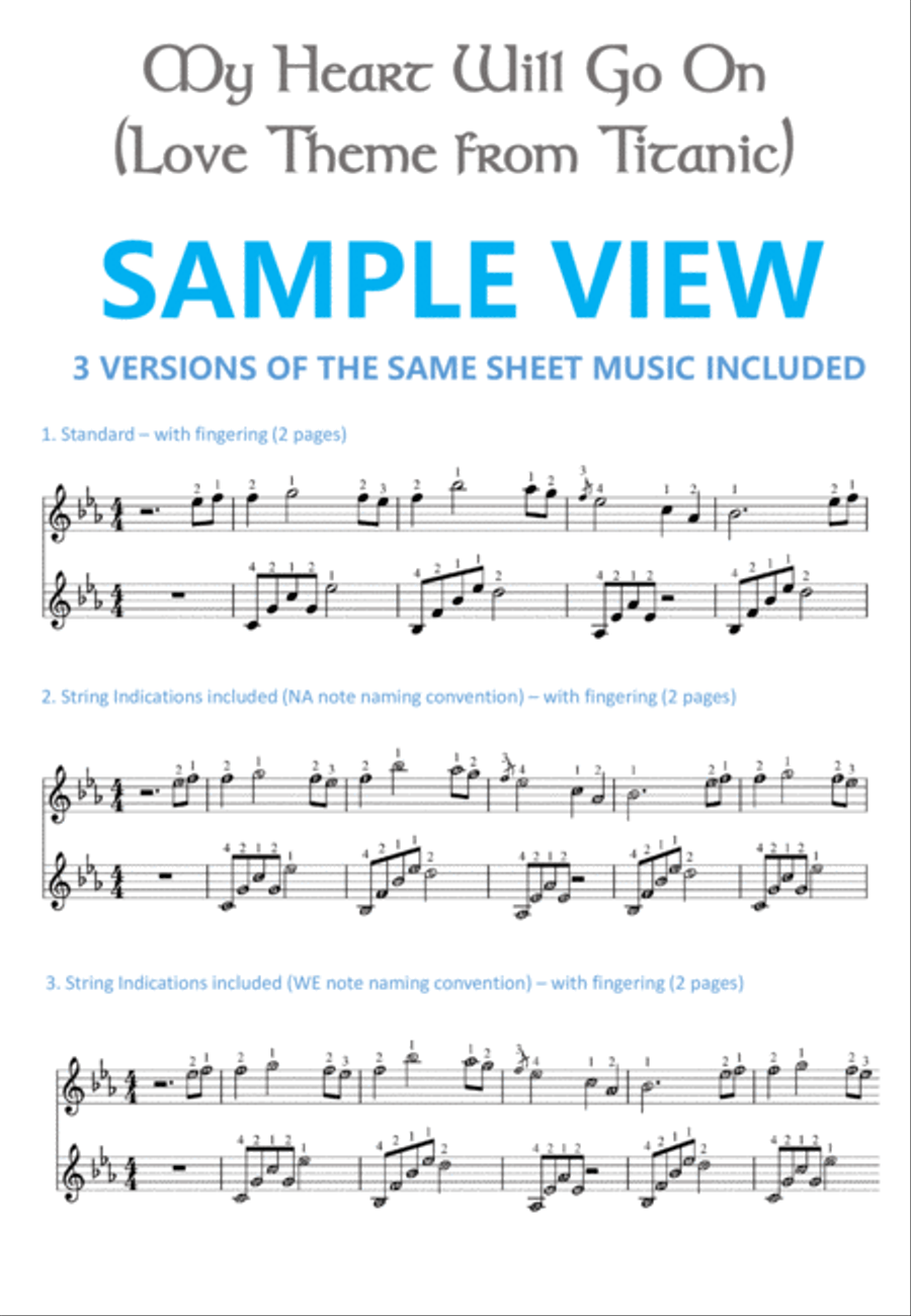 My Heart Will Go On (love Theme From 'titanic') Harp scores gallery preview page 3