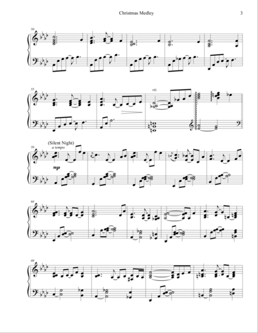Christmas Medley (Hymn Arrangement for Advanced piano) Piano Solo scores gallery preview page 3