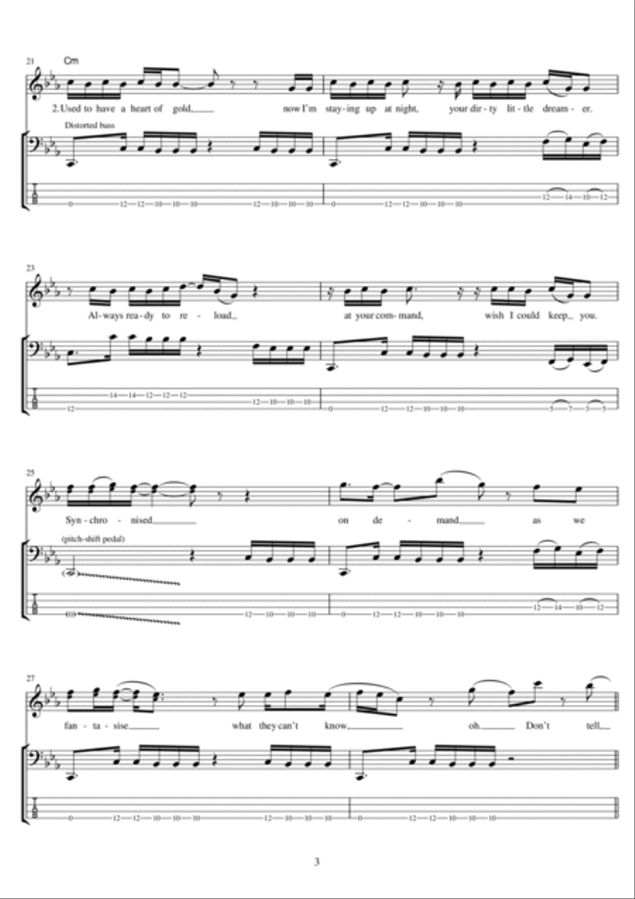 Don't Tell Guitar Tablature scores gallery preview page 3