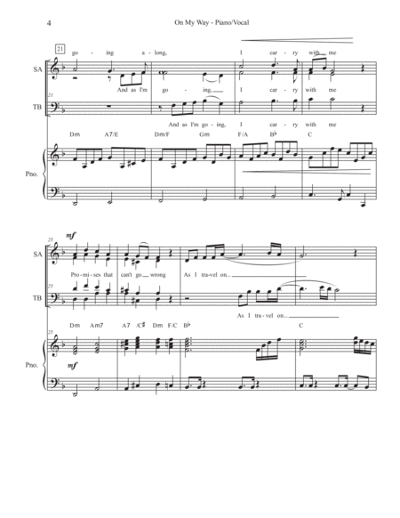 On My Way (SATB Piano/Vocal) image number null