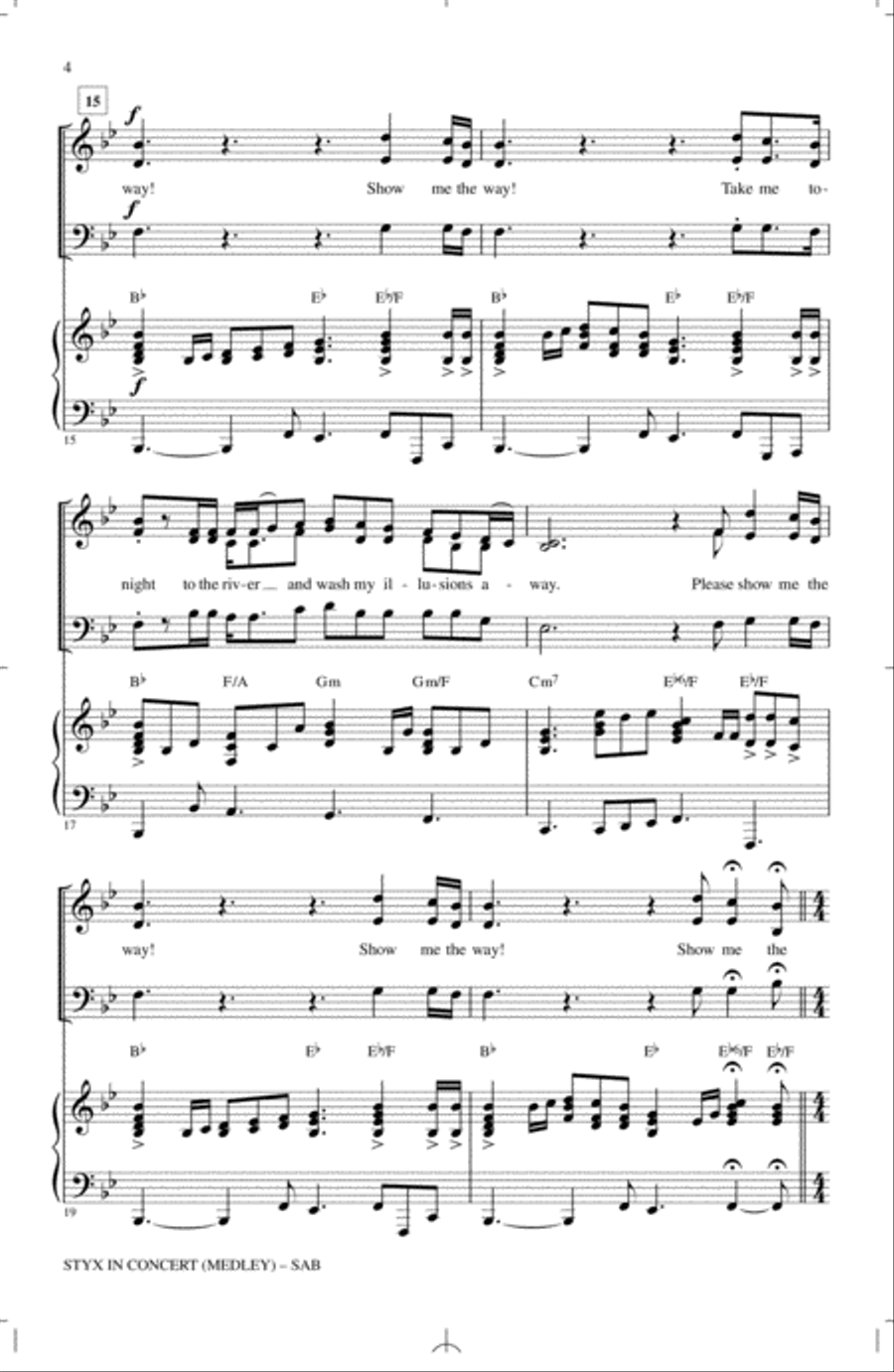 Styx In Concert (Medley) 3-Part scores gallery preview page 3