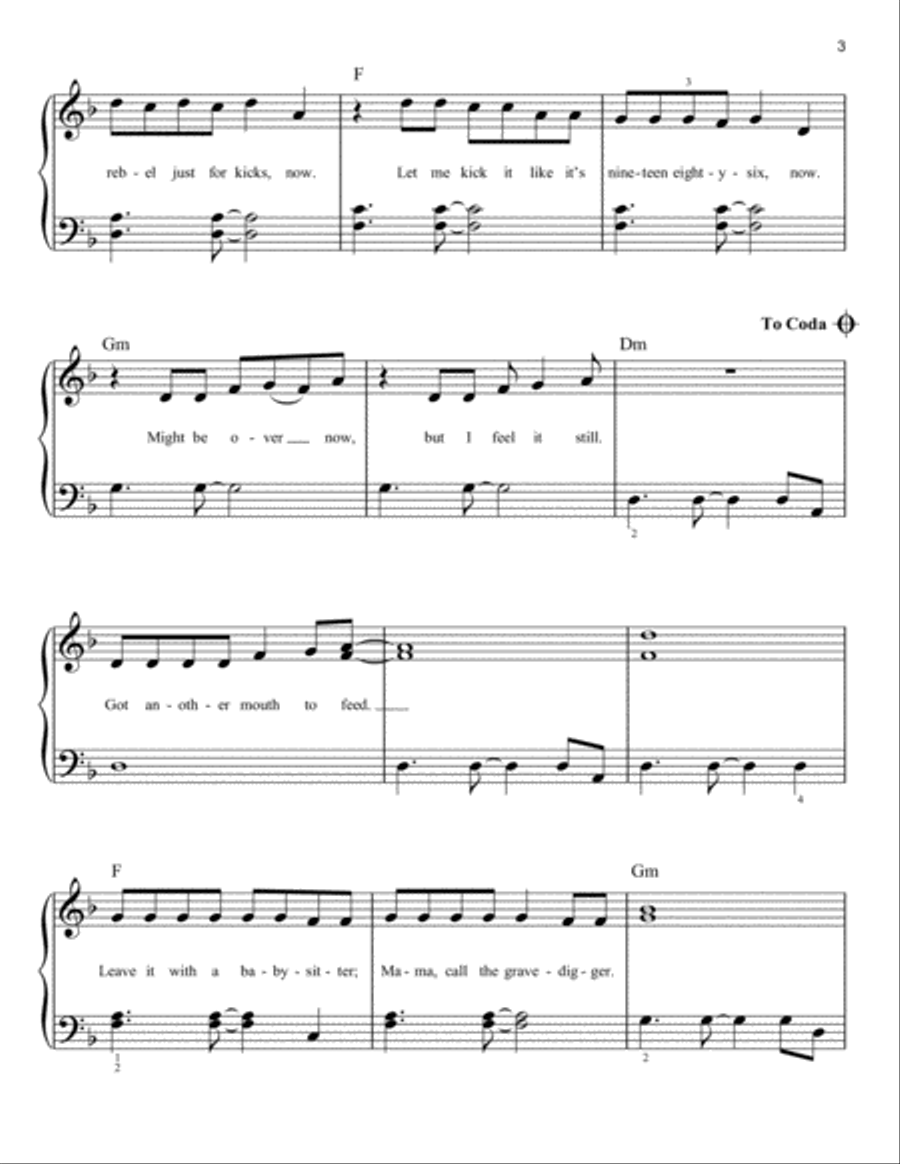 Feel It Still Easy Piano scores gallery preview page 3