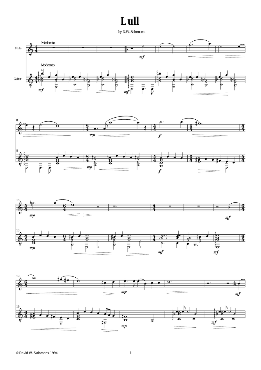 Lull - Restore your soul with music for flute and guitar Flute scores gallery preview page 1