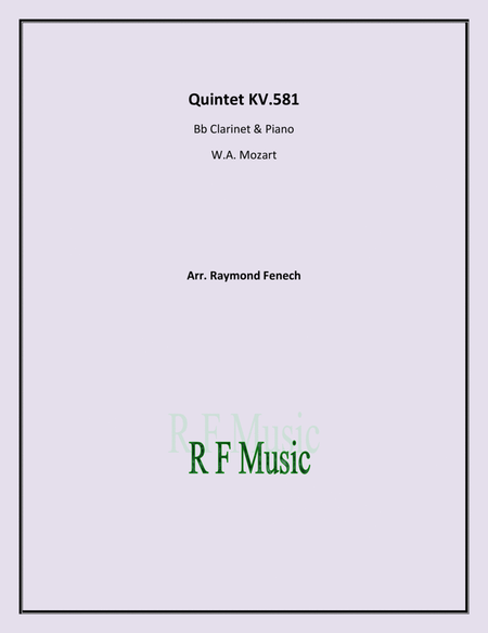 From Clarinet Quintet KV 581 - W.A.Mozart - For Bb Clarinet and Piano image number null