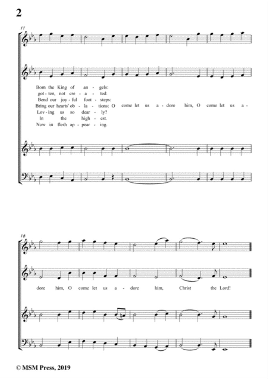 Wade-Adeste Fideles(O come,all ye faithful),in E flat Major,for A Cappella 4-Part scores gallery preview page 4