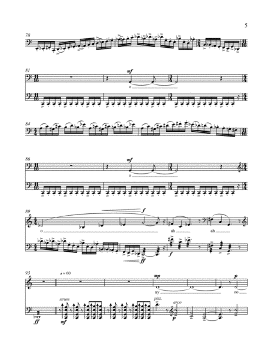 Aegupton: A Dance Piece for Baritone/Countertenor and Violoncello Baritone Voice scores gallery preview page 5