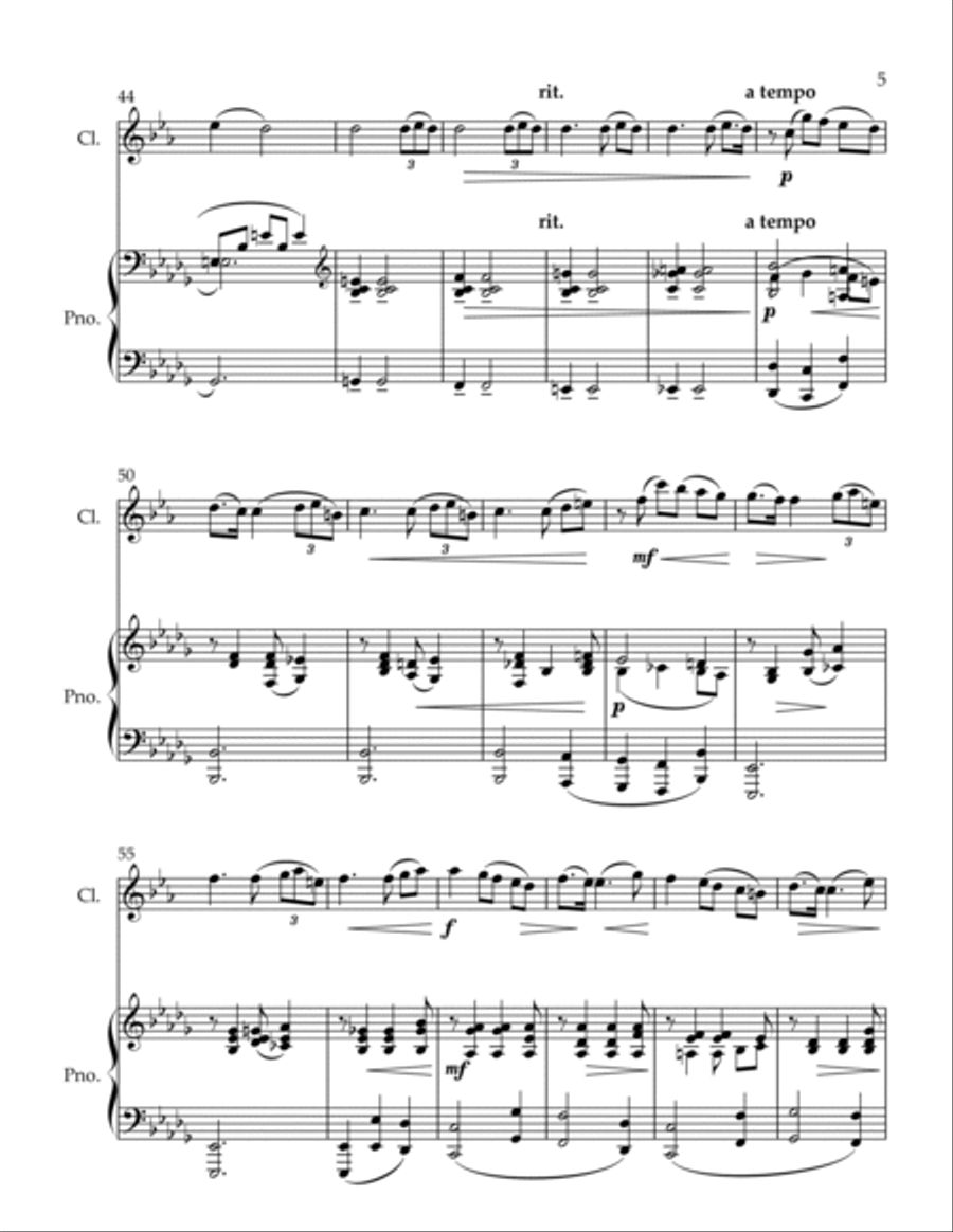 Romanesca Clarinet Solo scores gallery preview page 5