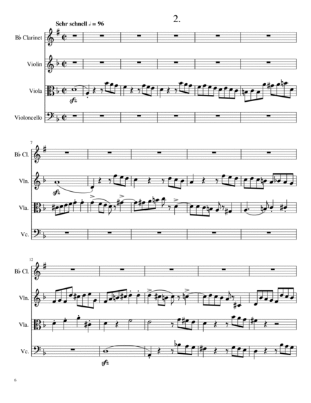 FOUR FUGUES, opus 72 for Bb Clarinet and String Trio image number null