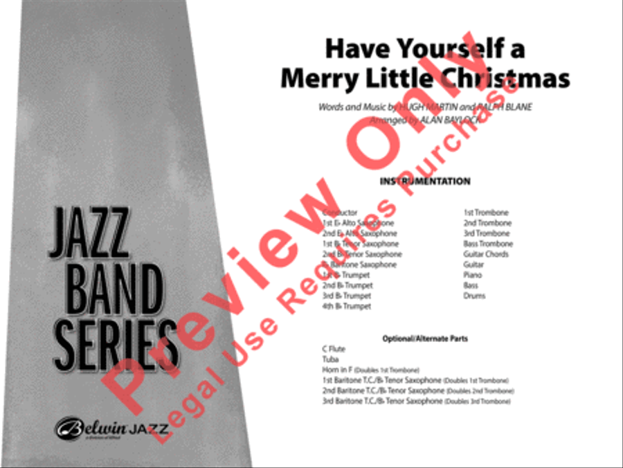 Have Yourself a Merry Little Christmas Jazz Ensemble scores gallery preview page 2