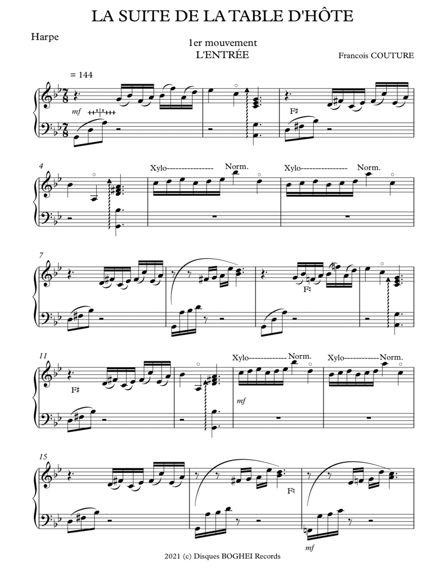 LA SUITE DE LA TABLE D'HÔTE String Duet scores gallery preview page 1