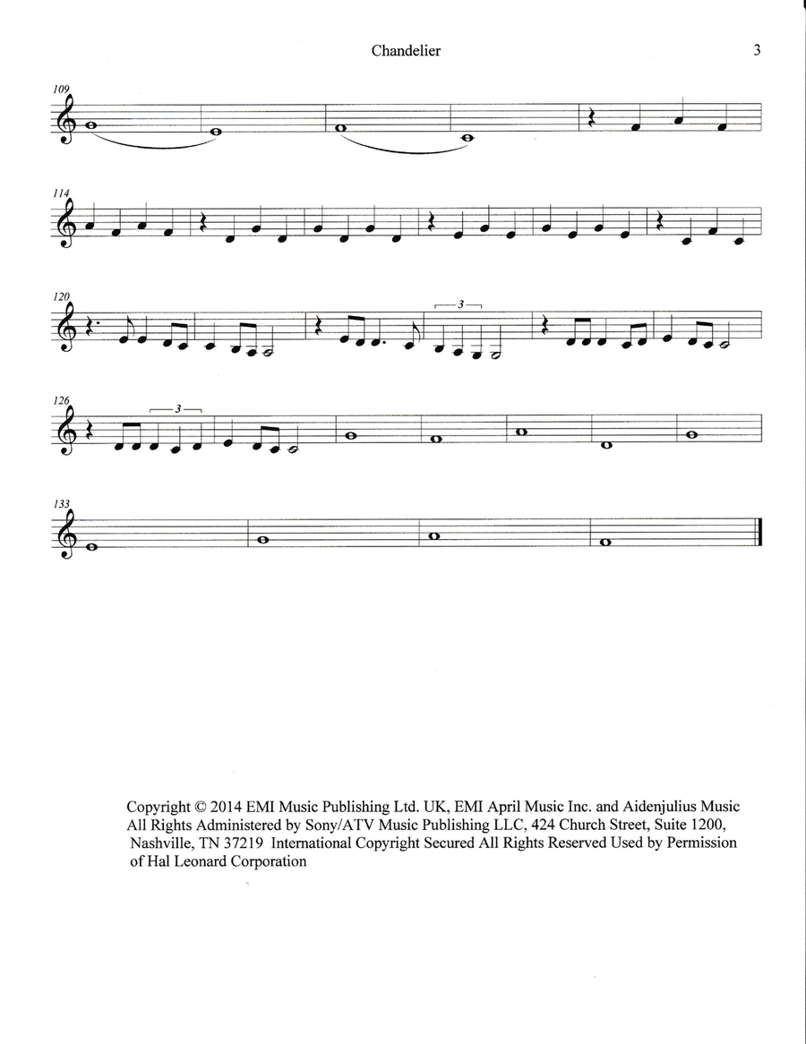 Chandelier Woodwind Duet scores gallery preview page 3