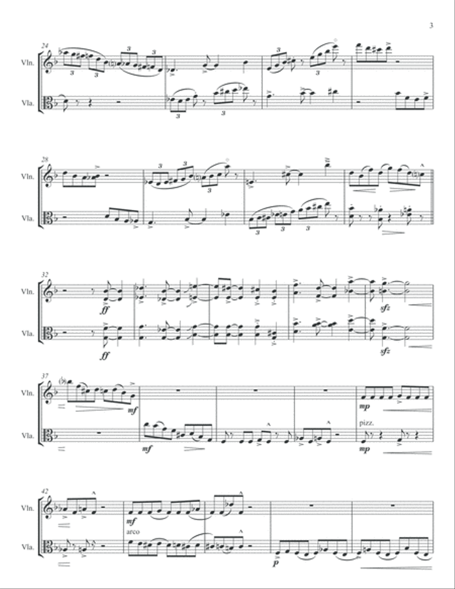 Bebop for Beagles - jazzy duets for Violin and Viola String Duet scores gallery preview page 4