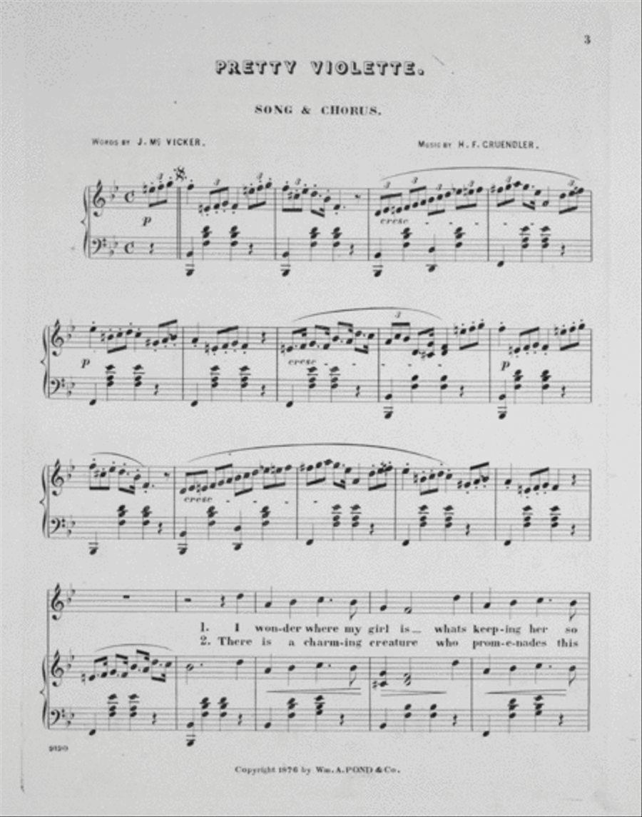 Pretty Violette. Song & Chorus Choir scores gallery preview page 2