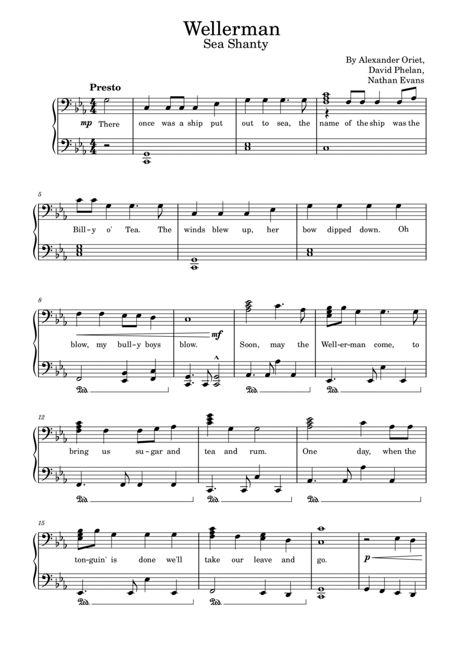 Wellerman Easy Piano scores gallery preview page 1