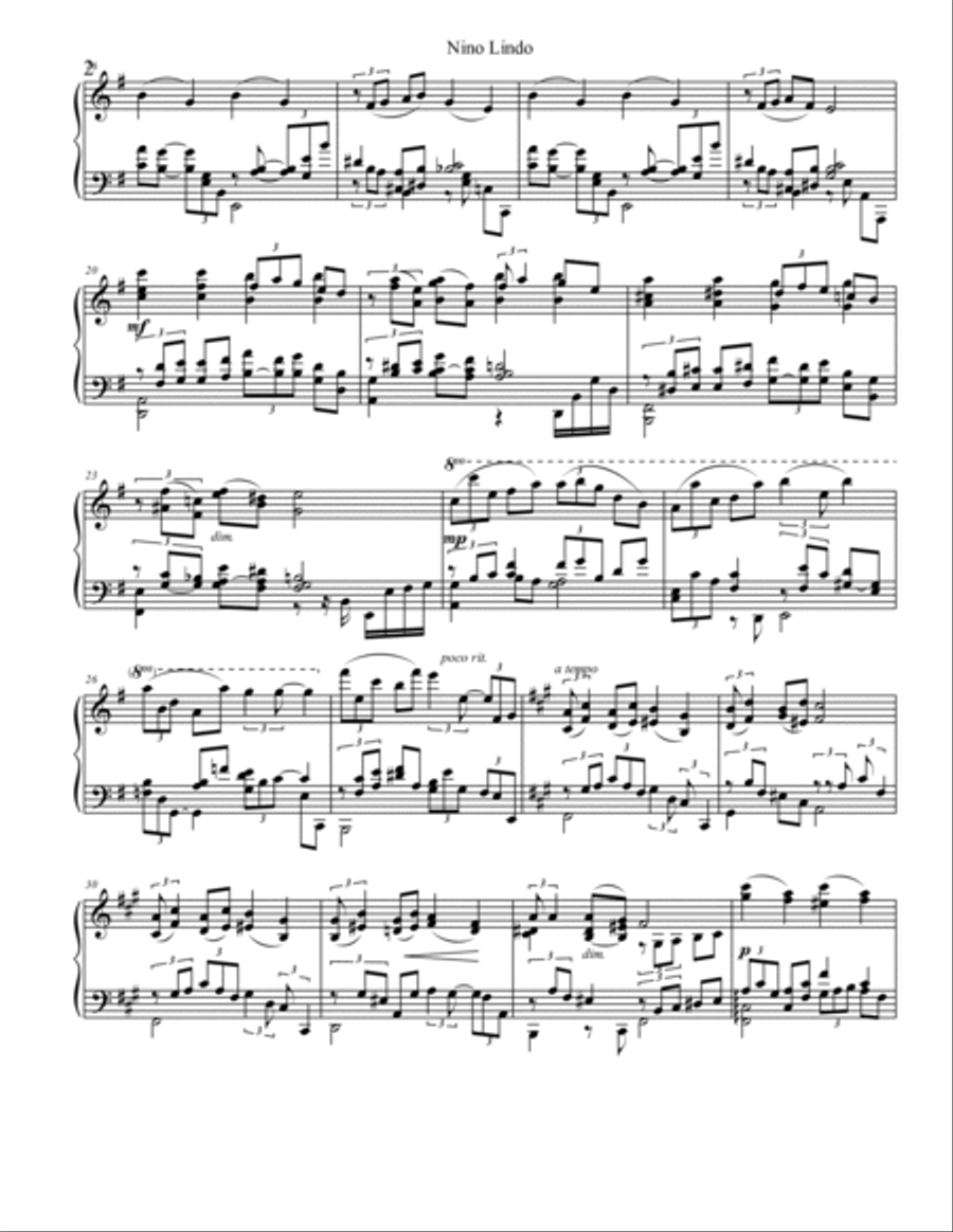 Nino Lindo Nino Lindo Piano Solo scores gallery preview page 2