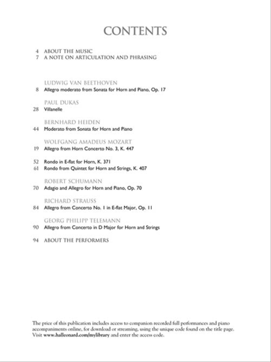 The Horn Collection – Intermediate to Advanced Level Horn scores gallery preview page 3
